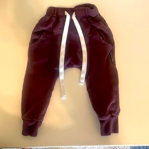 Little Bipsy joggers in a deep plum